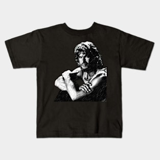 Patrick Swayze bw Retro Kids T-Shirt